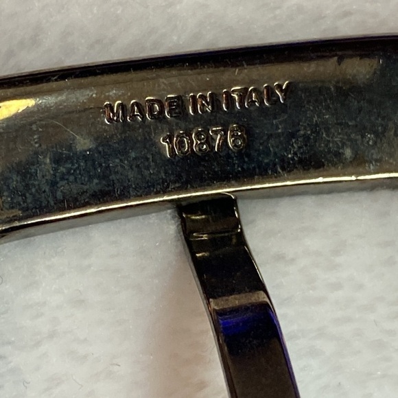 Genuine Italian Leather Belt 36 Bronze-like Silver Buckle EUC main image 9